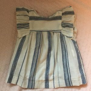 Zara Mini collection blue and cream striped dress